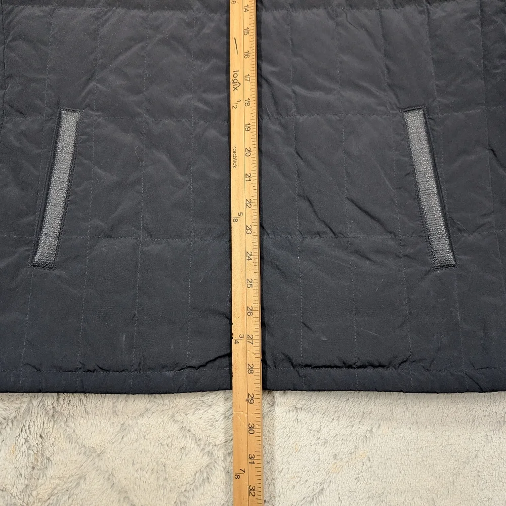 John Varvatos Jacket Mens M Black Quilted Down Puffer Full Zip Hood Moto - Picture 11 of 11